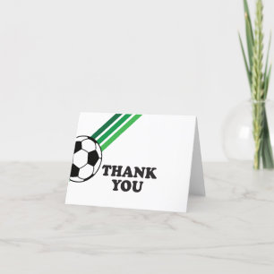 Fußball Grüne Streifen Lass uns kicken Geburtstag Dankeskarte