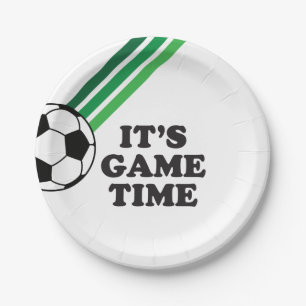 Fußball Grüne Streifen Spielzeit Geburtstag Pappteller