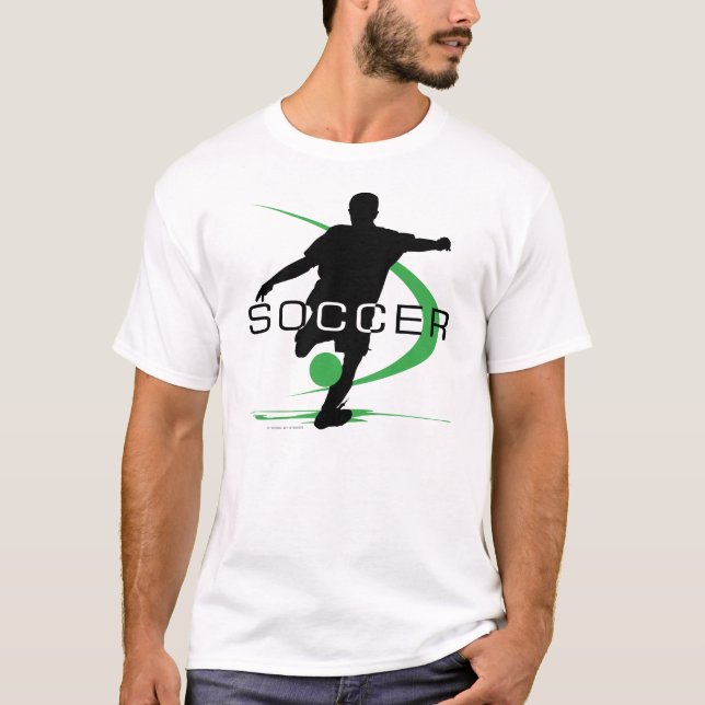 Fußball-grüner T - Shirt (Vorderseite)