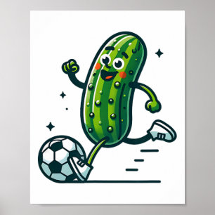 Fußball-Gurke-Treten-Byll-Lustiger-Pickle-Spieler Poster