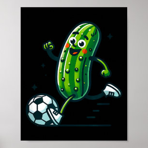 Fußball-Gurke-Trittball lustiger Pickle-Spieler Poster