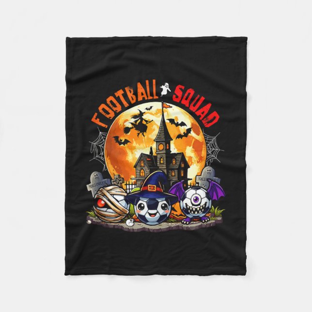 Fußball Halloween-Mannschaft drei Horror-Ausrüstun Fleecedecke (Vorderseite)