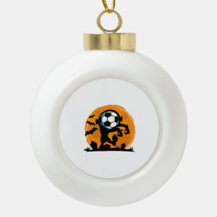 Fußball Halloween Nacht Keramik Kugel-Ornament