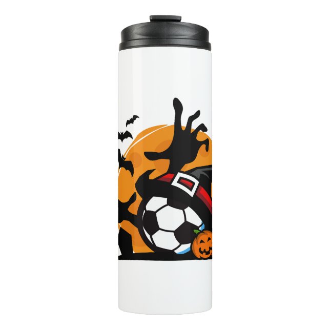 Fußball Halloween Nacht Thermosbecher (Vorderseite)