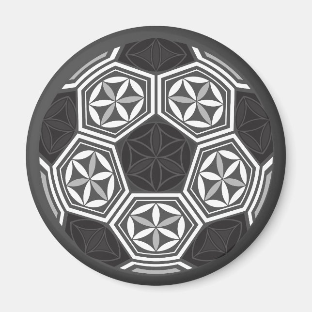 Fußball-heilige Geometrie Magnet (Vorne)
