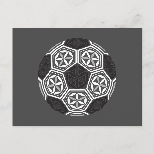 Fußball-heilige Geometrie Postkarte (Vorderseite)