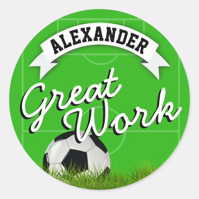 Fußball Heimunterricht Runder Aufkleber (Vorderseite)
