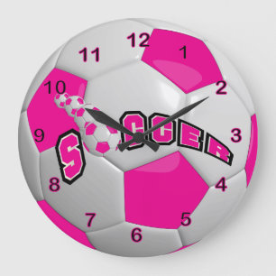Fußball   Heiß rosa Große Wanduhr