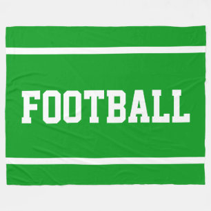 FUßBALL Helle grüne sportliche weiße Textstreifen Fleecedecke