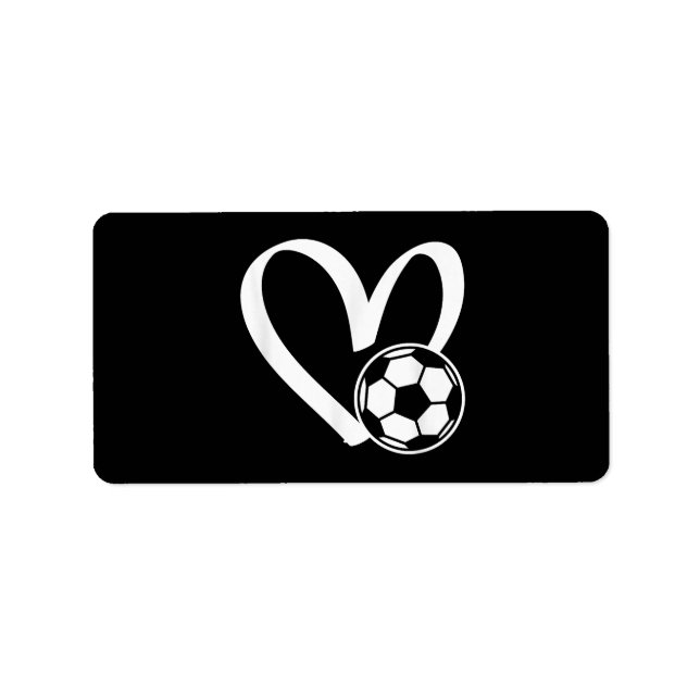 Fußball-Herz Adressaufkleber (Vorne)