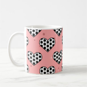 Fußball Herz Ball Textur - Rosa Hintergrund Kaffeetasse