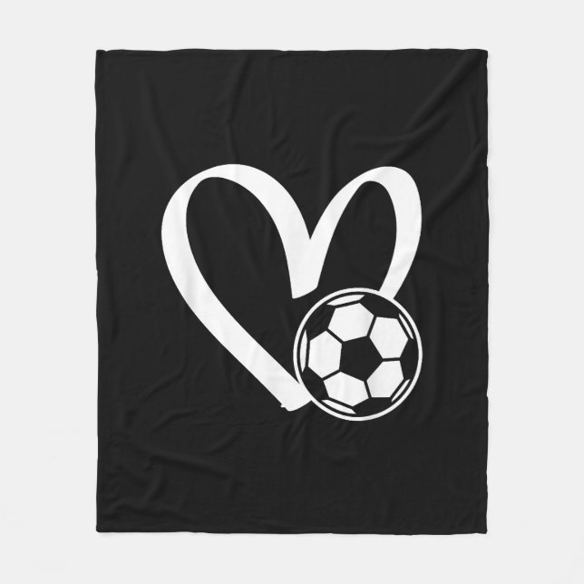 Fußball-Herz Fleecedecke (Vorderseite)