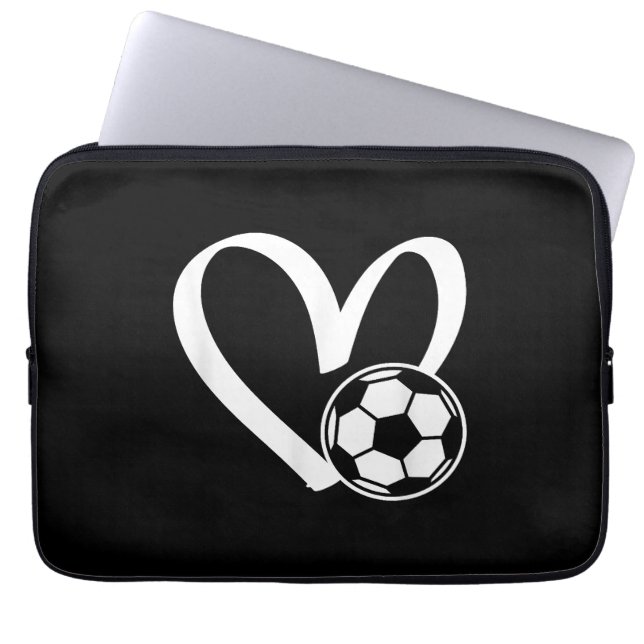 Fußball-Herz Laptopschutzhülle (Vorderseite)