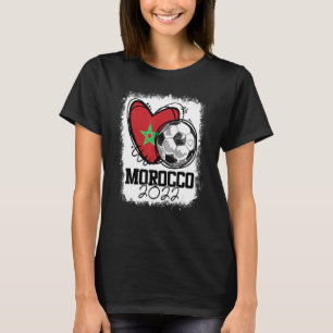 Fußball Herz Marokko-Flagge marokkanischer Fußball T-Shirt