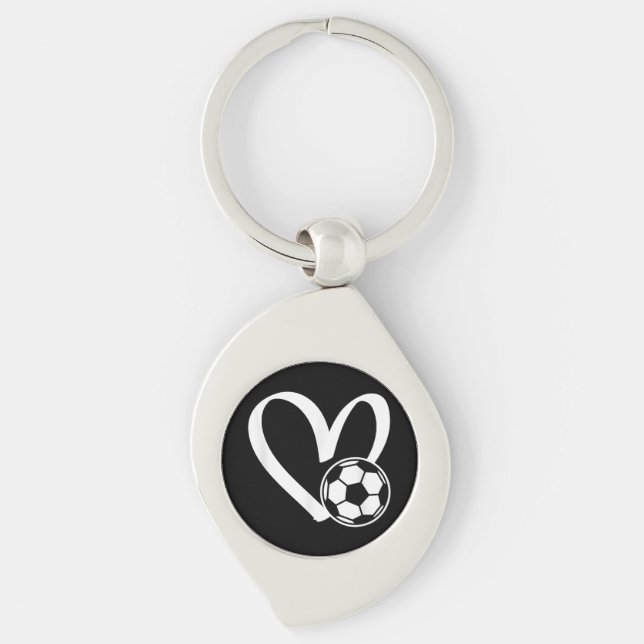 Fußball-Herz Schlüsselanhänger (Vorderseite)
