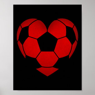Fussball Herz Valentinstag für Jungen Mädchen Kind Poster