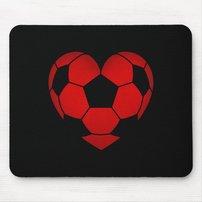 Fußball Herz Valentinstag für Jungen Mädchen Kinde Mousepad (Vorne)