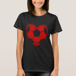 Fußball Herz Valentinstag für Jungen Mädchen Kinde T-Shirt