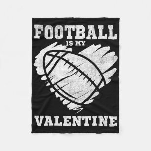 Fußball Herz Vintag Valentinstag Shirt für K Fleecedecke