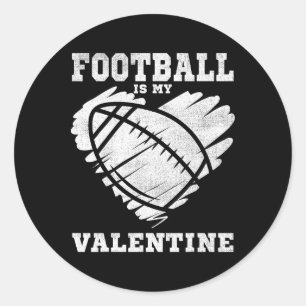Fußball Herz Vintage Valentinstag-Shirt für K Runder Aufkleber