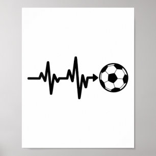 Fußball Herzschlag Footbyll Puls Design Poster
