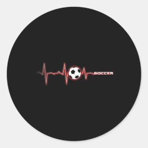 Fußball Herzschlag-Shirt - Fußball Ll Herzschlag  Runder Aufkleber