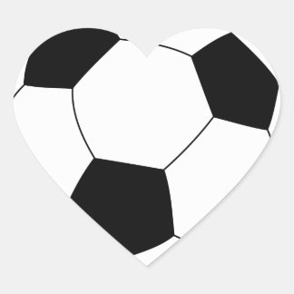 Fußball-Herzsticker Herz-Aufkleber