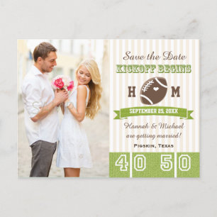 Fußball-Hochzeit Save the Date Ankündigungspostkarte