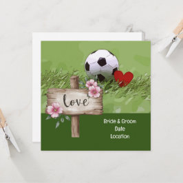 Fußball-Hochzeit Thema mit Ball auf Grün Einladung