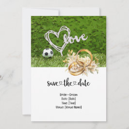 Fußball-Hochzeit Thema mit Ball auf Grün Einladung