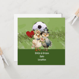 Fußball-Hochzeit Thema mit Ball auf Grün Einladung