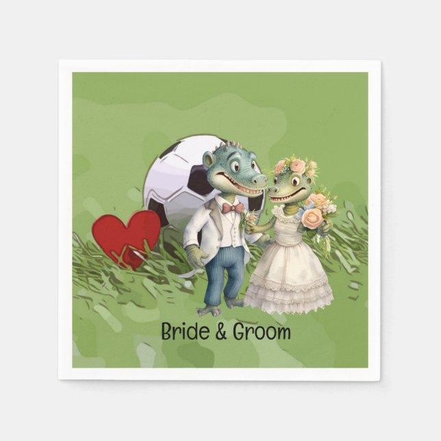 Fußball Hochzeit Thema Serviette (Vorderseite)