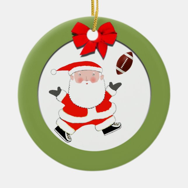 Fußball-Holiday-Geschenk Keramik Ornament (Vorne)