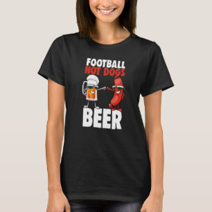 Fußball Hot Dogs & Bier Frauen Foodie Wurst Liebe T-Shirt