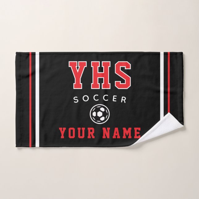 Fußball Ikone, Benutzerdefinierter Name & Schule,  Handtuch (Handtuch)