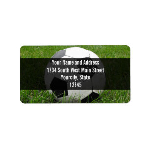 Fußball im Gras Adressaufkleber