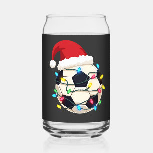 Fußball im Weihnachtslicht ummantelt Fußball-Spiel Dosenglas