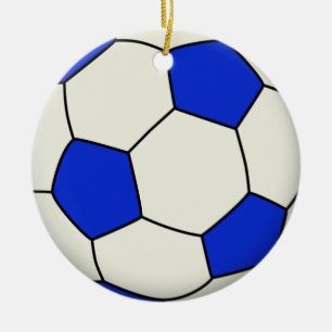 Fußball in Blau Keramik Ornament