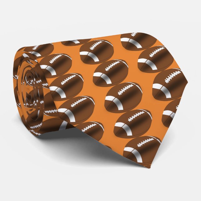 Fußball in Burnt Orange Necktie Krawatte (Gerollt)