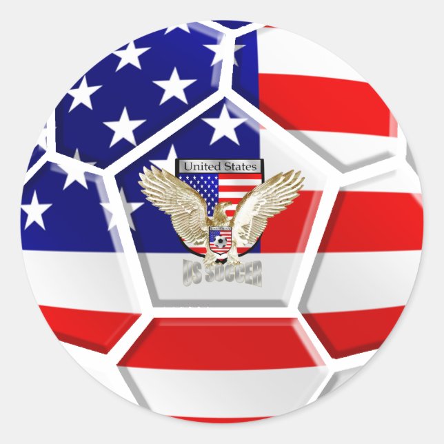 Fußball in den USA Runder Aufkleber (Vorderseite)
