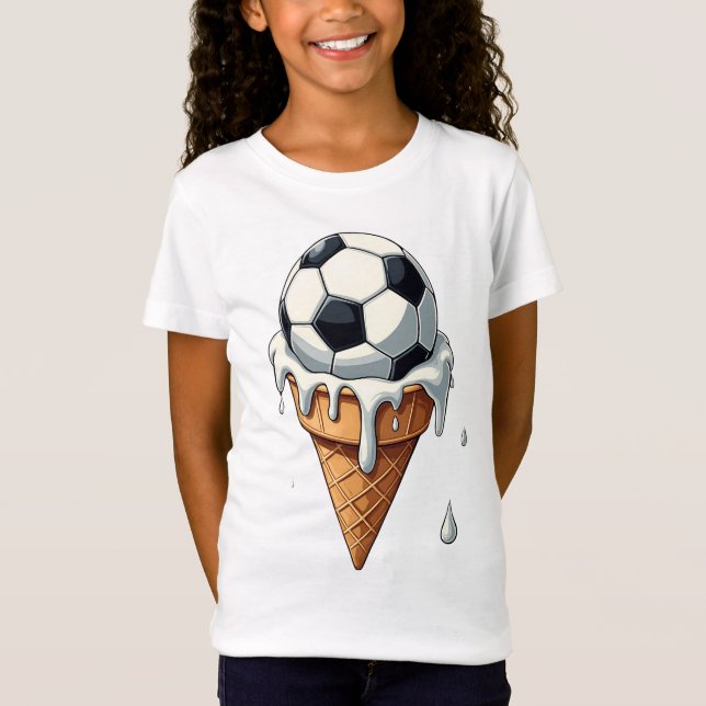 Fußball in einer Eistüte T-Shirt (Vorderseite)