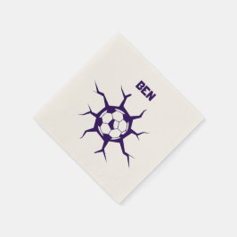 Fußball in einer Wand Serviette