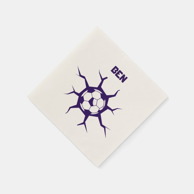 Fußball in einer Wand Serviette (Ecke)
