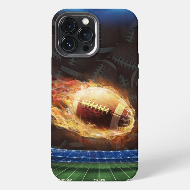 Fußball in Flammen iPhone Hülle (Rückseite)