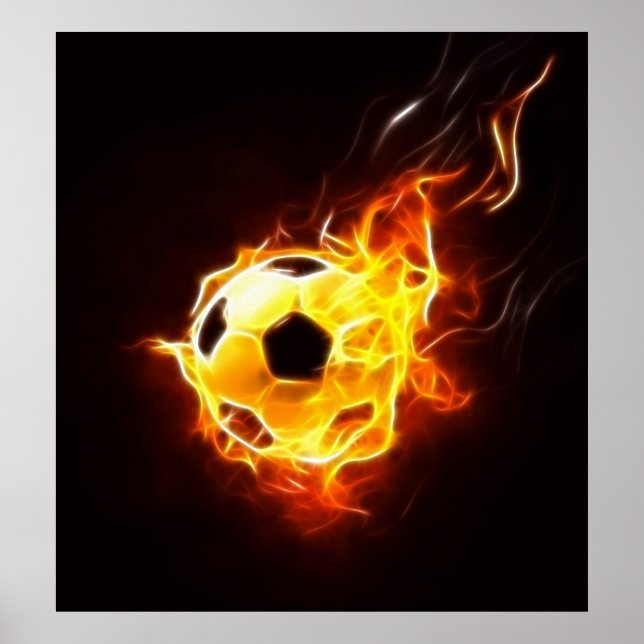 Fußball in Flammen Poster (Vorne)