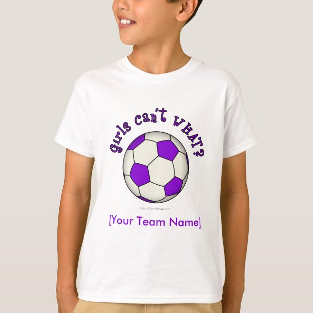 Fußball in Lila T-Shirt (Vorderseite)