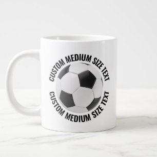 Fußball in mittlerer Größe mit individuellem Text  Jumbo-Tasse