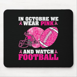 Fußball in October We Wear Pink Breast Cancer Awa Mousepad