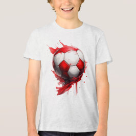 Fußball in Österreichischen Flaggenfarben, name Tri-Blend Shirt
