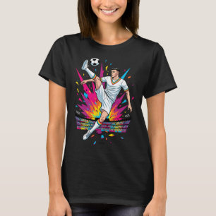 Fußball in Regenbogenfarben Explosion Comic T-Shirt